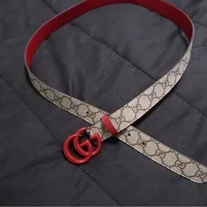 Gucci supreme belt with red buckle and red interior Gucci | Accessories | Gucci Supreme Belt With Red Buckle And  main image 3